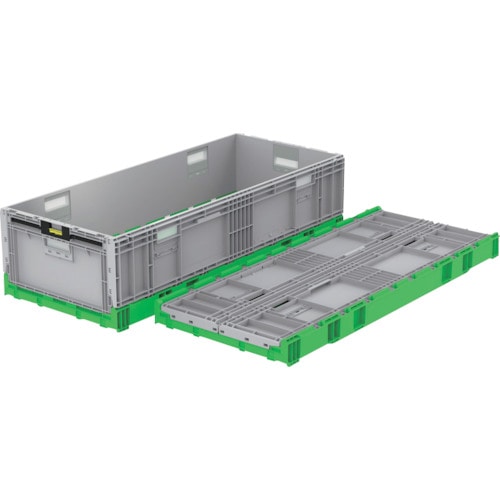 トラスコ中山 サンコー 折りたたみコンテナー 560950 オリコンEP123B グリーン/ライトグレー(ご注文単位1個)【直送品】