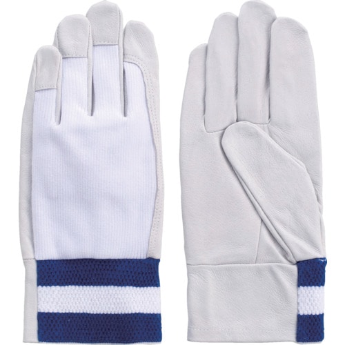 トラスコ中山 富士グローブ 豚本革手袋(袖口ゴムタイプ) F-807 白 L 甲メリヤス(ご注文単位1組)【直送品】