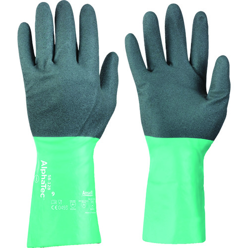 トラスコ中山 アンセル 耐薬品手袋 アルファテック 58-128 Lサイズ(ご注文単位1組)【直送品】