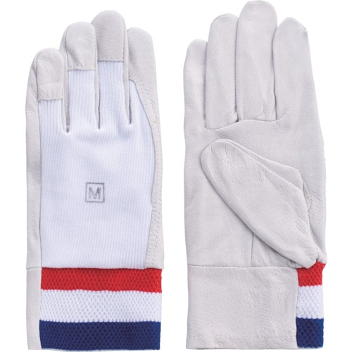 トラスコ中山 富士グローブ 豚本革手袋(袖口ゴムタイプ) F-807 白 M 甲メリヤス(ご注文単位1組)【直送品】