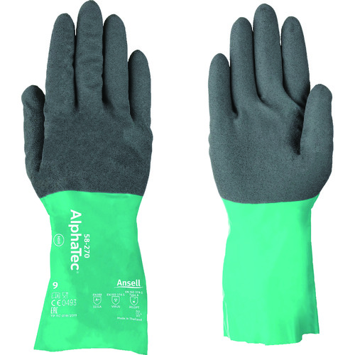 トラスコ中山 アンセル 耐薬品手袋 アルファテック 58-270 XLサイズ(ご注文単位1組)【直送品】