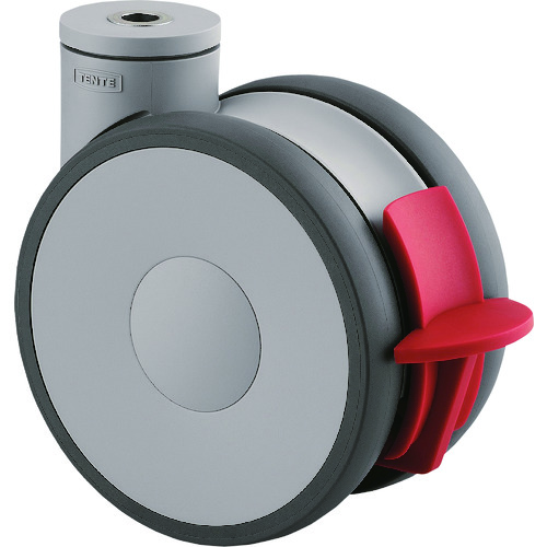 トラスコ中山 テンテキャスター 高性能旋回双輪キャスター“LINEA”(ポリウレタン車) φ100 自在式(トータルロック付)(ご注文単位1個)【直送品】