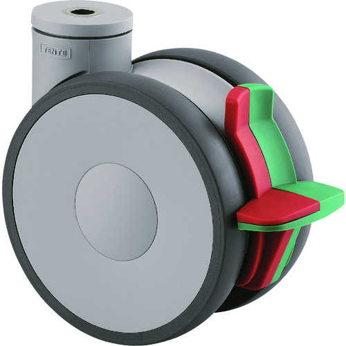 トラスコ中山 テンテキャスター 高性能旋回双輪キャスター“LINEA”(ポリウレタン車) φ125 自在式(トータルロック・方向ロック付)(ご注文単位1個)【直送品】