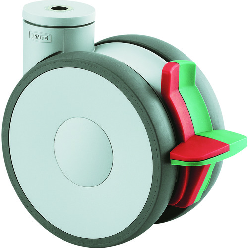 トラスコ中山 テンテキャスター 高性能旋回双輪キャスター“LINEA”(ポリウレタン車) φ150 自在式(トータルロック・方向ロック付)(ご注文単位1個)【直送品】