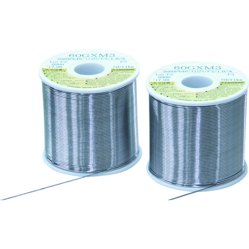 トラスコ中山 石川 やに入りはんだ スーパーロヂン 60GXM3(すず60%/鉛40%)-0.6mm-0.5kg(ご注文単位1巻)【直送品】