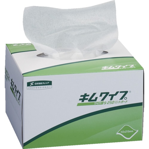 トラスコ中山 クレシア 紙・不織布ウエス キムワイプ S-250 リントガード 112×215mm(ご注文単位1ケース)【直送品】