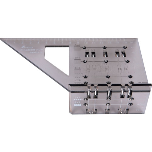 トラスコ中山 シンワ 2×4止型定規 クリア(ご注文単位1個)【直送品】