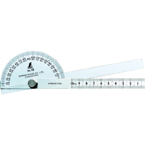 トラスコ中山 シンワ プロトラクターNo.19 シルバー2本竿(ご注文単位1個)【直送品】