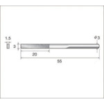 トラスコ中山 ナカニシ 電着ダイヤモンドヤスリ(軸径3mm)全長55mm刃長20mm刃幅3mm 477-2806(ご注文単位1本)【直送品】