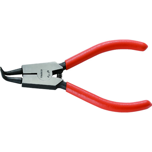 トラスコ中山 TRUSCO スナップリングプライヤー 軸用 Φ1.0 曲爪63型(ご注文単位1個)【直送品】