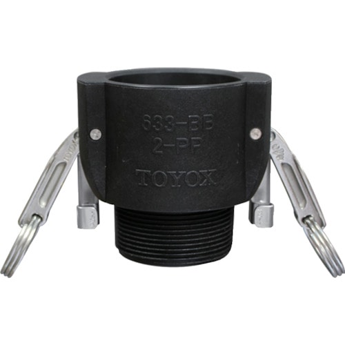 トラスコ中山 トヨックス カムロック ツインロックタイプカプラー オネジ PP 633-BBL 1インチ PP(ご注文単位1個)【直送品】