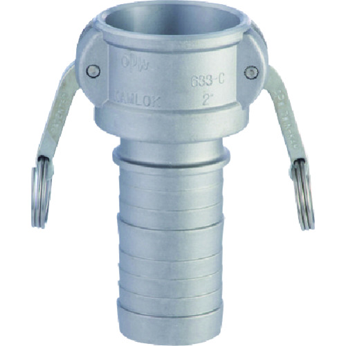 トラスコ中山 トヨックス カムロック カプラー ホースシャンク アルミ 633-C 1-1/2インチ AL(ご注文単位1個)【直送品】