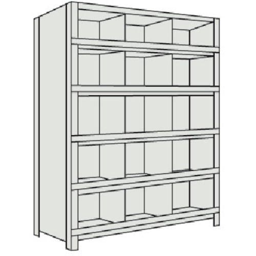 トラスコ中山 TRUSCO スチール製軽量ボルト式棚 縦仕切前当付 W875×D300×H1800 3列5段 ネオグレー(ご注文単位1台)【直送品】