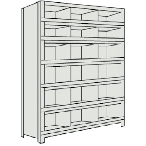 トラスコ中山 TRUSCO スチール製軽量ボルト式棚 縦仕切前当付 W875×D300×H1800 3列6段 ネオグレー(ご注文単位1台)【直送品】