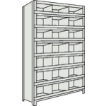 トラスコ中山 TRUSCO スチール製軽量ボルト式棚 縦仕切前当付 W875×D300×H1800 3列7段 ネオグレー(ご注文単位1台)【直送品】