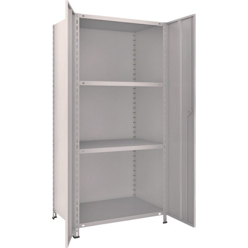 トラスコ中山 TRUSCO スチールラック 軽量棚両開扉付 875X600XH1800 天地4段 ネオグレー(ご注文単位1台)【直送品】