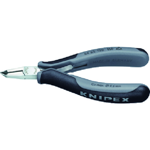 トラスコ中山 KNIPEX 6462-120ESD エレクトロニクスエンドカッティングニッパー(ご注文単位1個)【直送品】