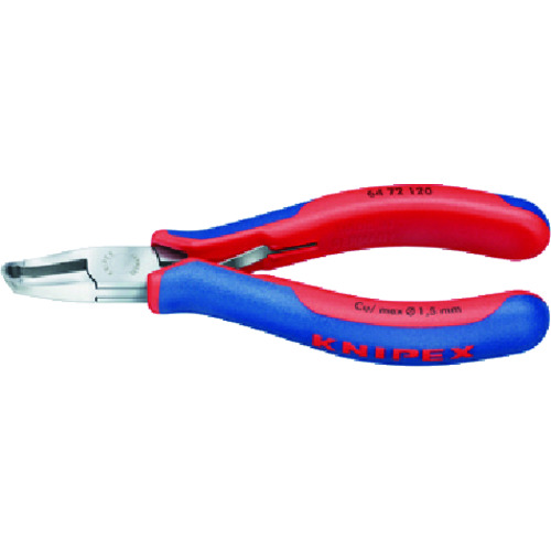 トラスコ中山 KNIPEX 6472-120 エレクトロニクスエンドカッティングニッパー(ご注文単位1個)【直送品】