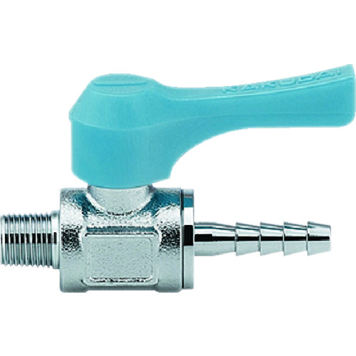 トラスコ中山 カクダイ ミニチュアボールバルブ 呼び径(A)R1/8 全長57.4 ブルー(ご注文単位1個)【直送品】