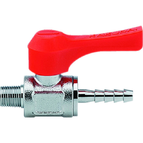 トラスコ中山 カクダイ ミニチュアボールバルブ 呼び径(A)R1/8 全長57.4 オレンジ(ご注文単位1個)【直送品】