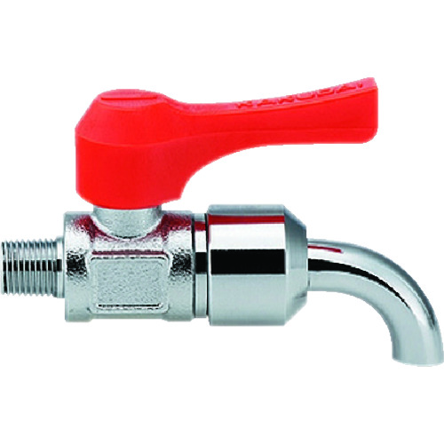 トラスコ中山 カクダイ ミニチュアボールバルブ 呼び径(A)R1/8 全長69.0 オレンジ(ご注文単位1個)【直送品】