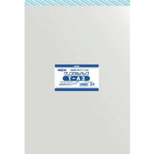 トラスコ中山 HEIKO OPP袋 テープ付き クリスタルパック T-A3 100枚入り(ご注文単位1袋)【直送品】