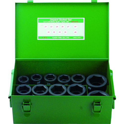 トラスコ中山 FPC インパクト ショートソケット セット 差込角19.0mm 11pc（ご注文単位1セット）【直送品】