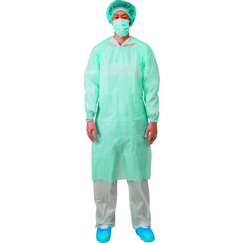 トラスコ中山 川西 使い捨て保護服 感染症対策キット5点セット(ヘアキャップ・マスク・エプロン・手袋・シューズカバー)（ご注文単位1袋）【直送品】