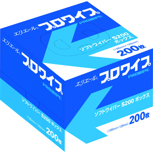 トラスコ中山 エリエール ウエス プロワイプ ソフトワイパーS200 200枚×72個入り(ご注文単位1ケース)【直送品】
