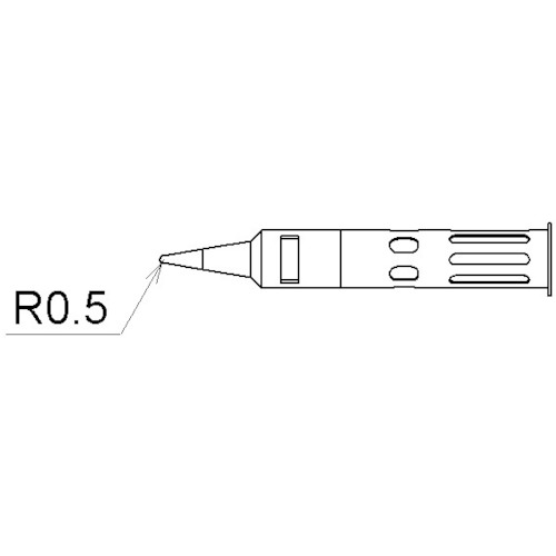 トラスコ中山 コテライザー ガス式コードレスはんだこて用交換コテ先 コテライザーミニ R0.5(ご注文単位1本)【直送品】