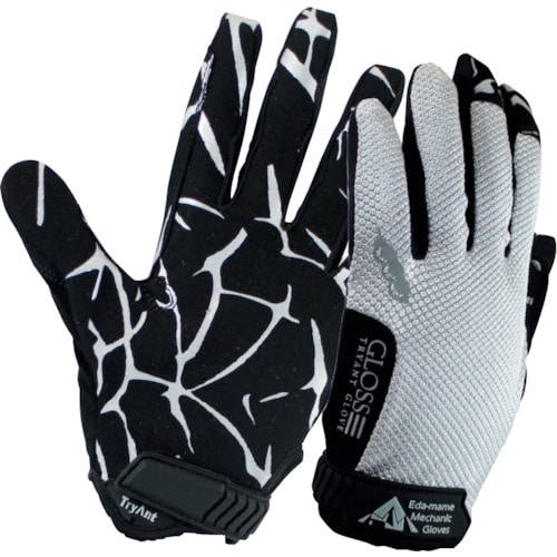 トラスコ中山 TryAnt 718枝豆メカニックグローブ マジック シルバー(M)(ご注文単位1組)【直送品】