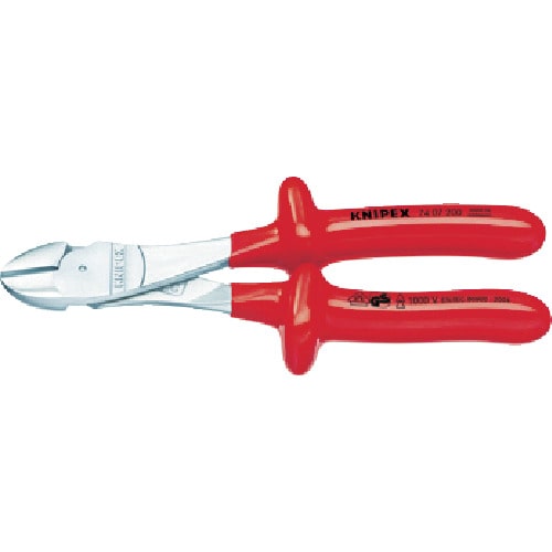 トラスコ中山 KNIPEX 7407-250 絶縁強力斜ニッパー 1000V(ご注文単位1個)【直送品】