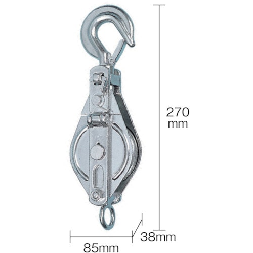 トラスコ中山 HHH ステンレス一車スナッチ フック型75mm(ご注文単位1個)【直送品】
