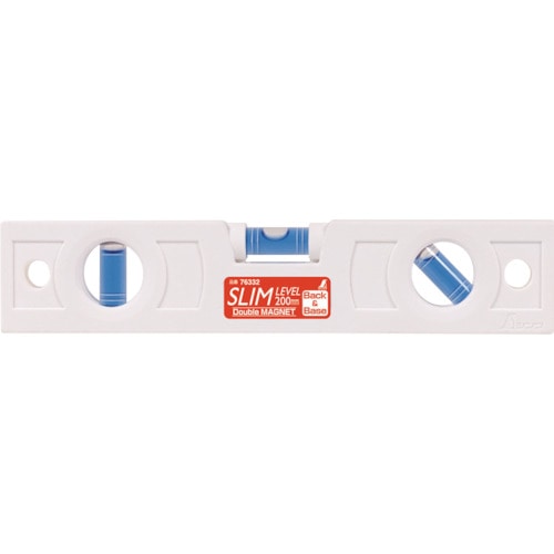 トラスコ中山 シンワ スリムレベル 200mm白 背面マグネット付（ご注文単位1個）【直送品】
