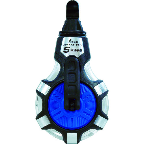 トラスコ中山 シンワ チョークライン 5倍速手巻 粉付3倍太糸ブルー(ご注文単位1個)【直送品】