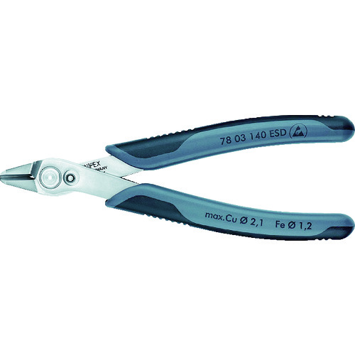 トラスコ中山 KNIPEX エレクトロニクス スーパーニッパー 140mm 116-1090(ご注文単位1個)【直送品】