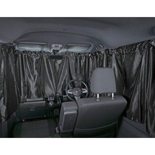 トラスコ中山 ボンフォーム プライバシーカーテン軽・普通車セット BK（ご注文単位1セット）【直送品】
