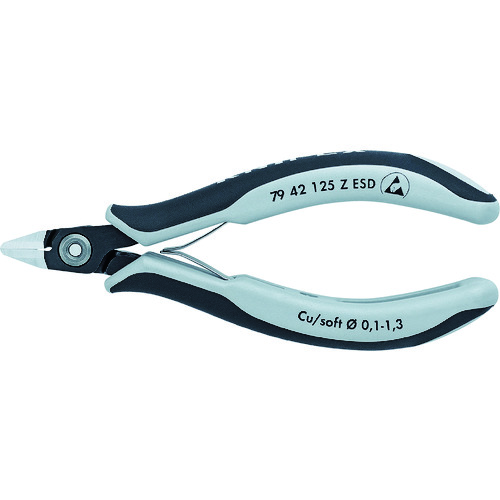 トラスコ中山 KNIPEX ESD精密エレクトロニッパー 125mm(ご注文単位1個)【直送品】