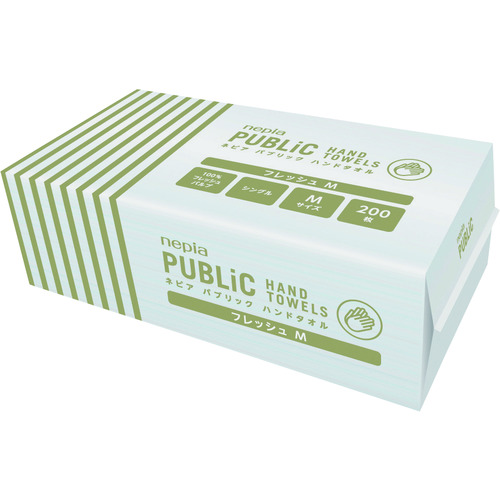 トラスコ中山 ネピア ペーパータオル パブリックハンドタオルフレッシュM 200枚（ご注文単位1ケース）【直送品】