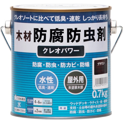 トラスコ中山 和信ペイント クレオパワー ブラウン 0.7kg(ご注文単位1缶)【直送品】