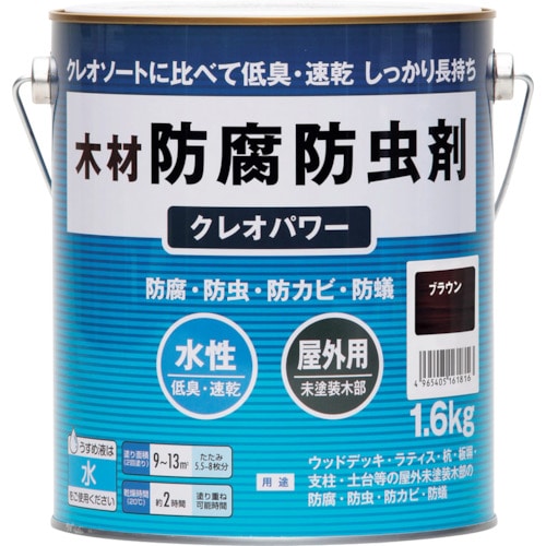 トラスコ中山 和信ペイント クレオパワー ブラウン 1.6kg(ご注文単位1缶)【直送品】