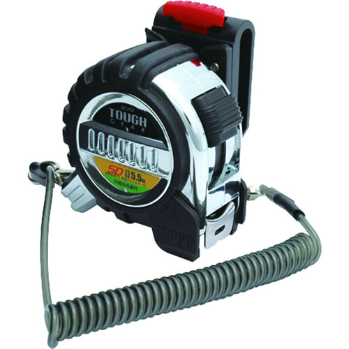 トラスコ中山 シンワ コンベックス タフギアSD 幅25mm 長さ5.5m 尺相当目盛 ホルダー付(ご注文単位1個)【直送品】