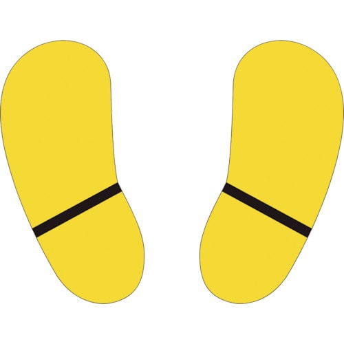 トラスコ中山 ユニット 路面貼用ステッカー 足型 黄（ご注文単位1組）【直送品】