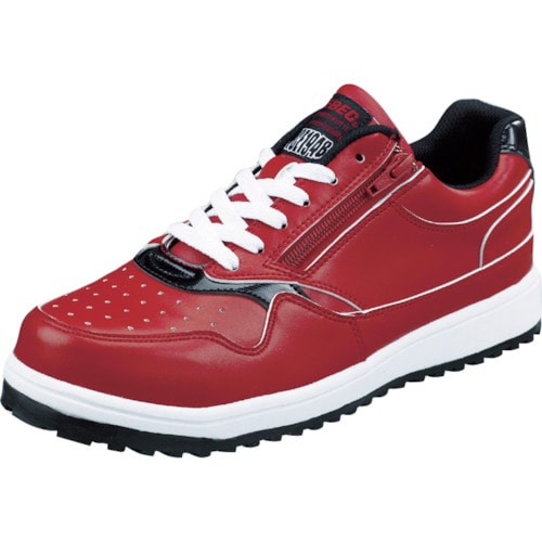 トラスコ中山 ジーベック ZIPアップ耐滑セフティシューズ 85118 レッド 27.0CM(ご注文単位1足)【直送品】