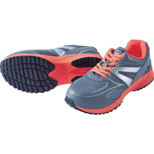 トラスコ中山 ジーベック 蛍光めちゃ軽セフティシューズ 85130 グレー 26.0CM(ご注文単位1足)【直送品】