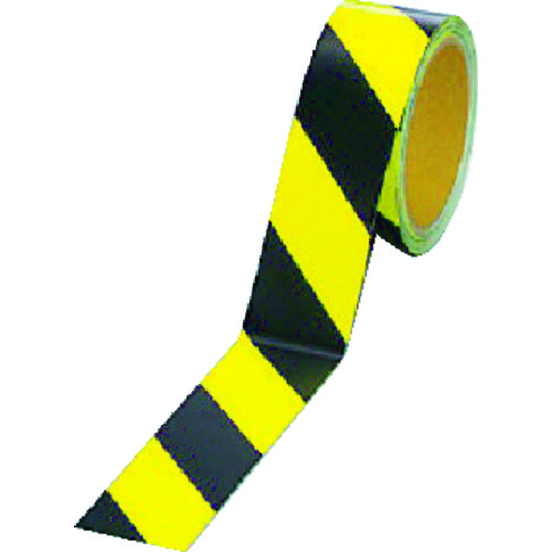 トラスコ中山 ユニット 蛍光反射テープ 黄/黒 黄部反射 45mm幅×10m巻(ご注文単位1巻)【直送品】