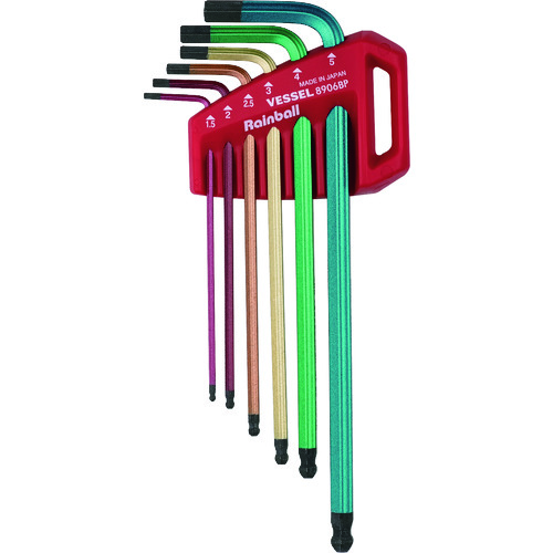 トラスコ中山 ベッセル レインボールL型レンチ 8906BP 6本組(ご注文単位1セット)【直送品】