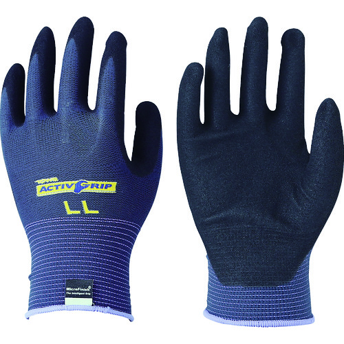 トラスコ中山 トワロン まとめ買い ニトリル背抜き手袋 アクティブグリップ LL (10双入)(ご注文単位1袋)【直送品】