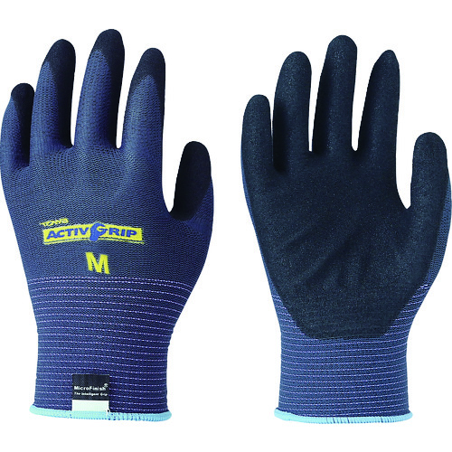 トラスコ中山 トワロン まとめ買い ニトリル背抜き手袋 アクティブグリップ M (10双入)(ご注文単位1袋)【直送品】