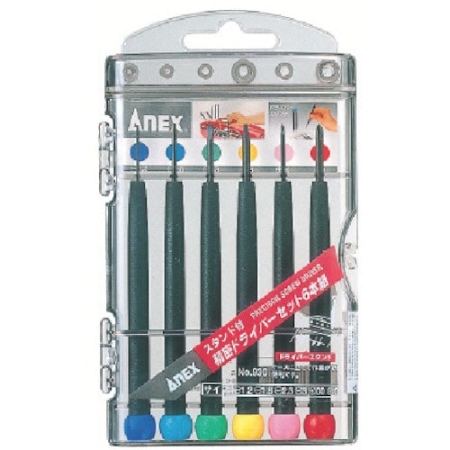 トラスコ中山 アネックス P柄精密ドライバーセット6本組 493-5942(ご注文単位1個)【直送品】